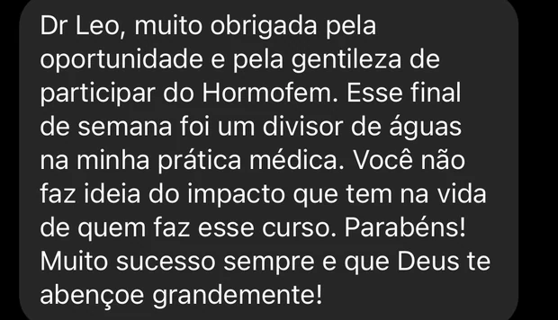 Mensagem de aluna: esse final de semana foi um divisor de águas na minha prática médica