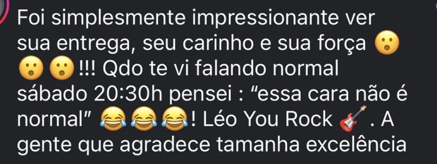 Mensagem de aluna: quando te vi falando normal sábado 20h30 pensei, essa cara não é normal